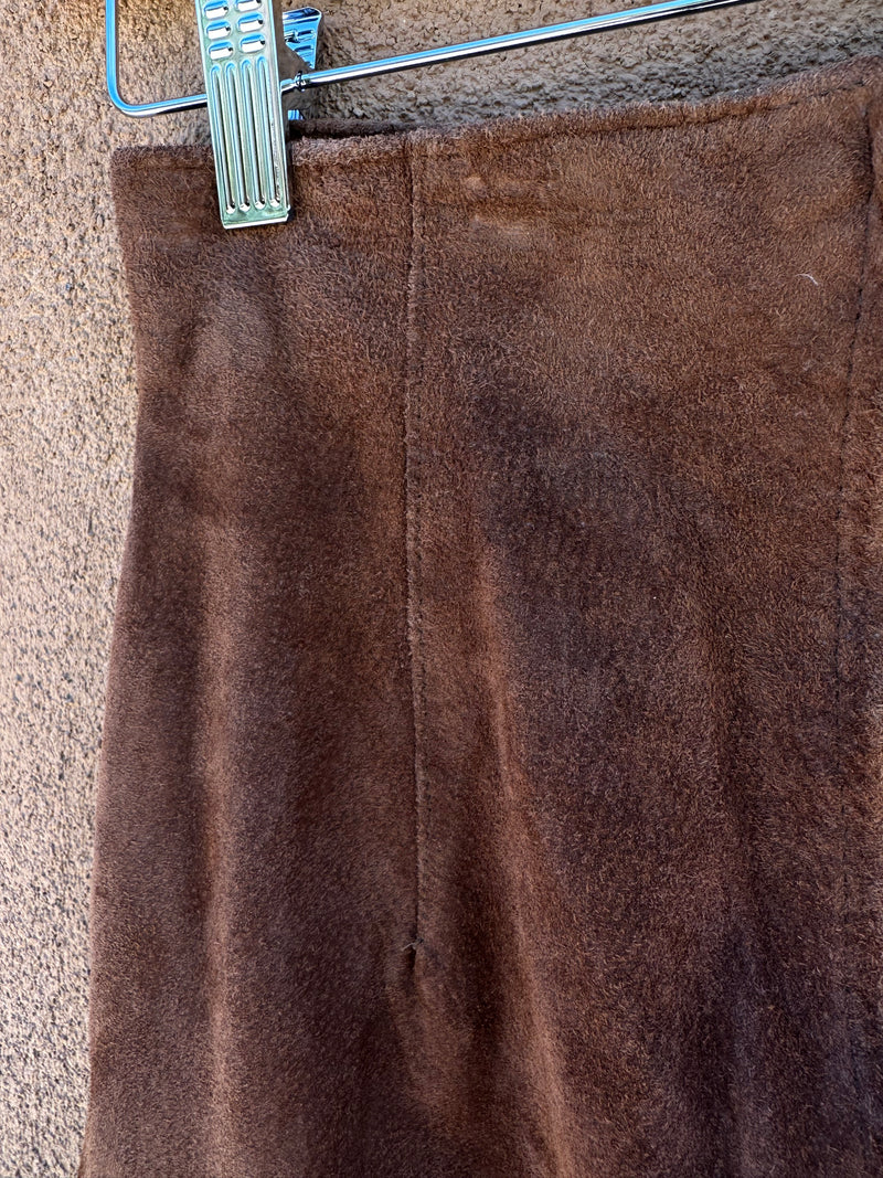 Hugo Buscati Brown Suede Skirt - 6