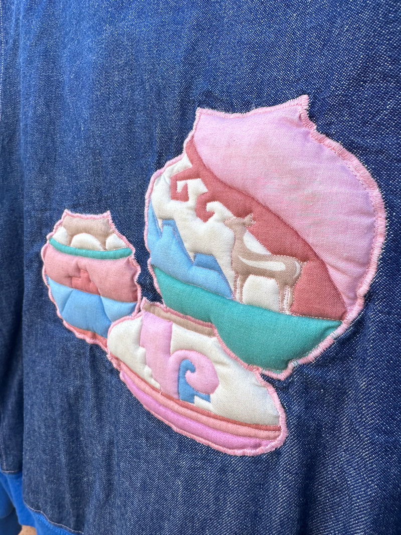 Denim Vest & Sweatshirt with Southwest Pottery