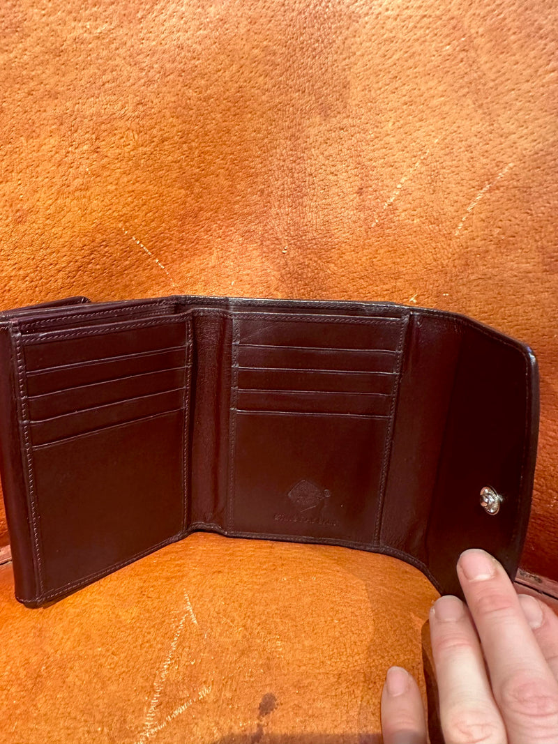 Maroon Stingray Wallet with Snap Pocket