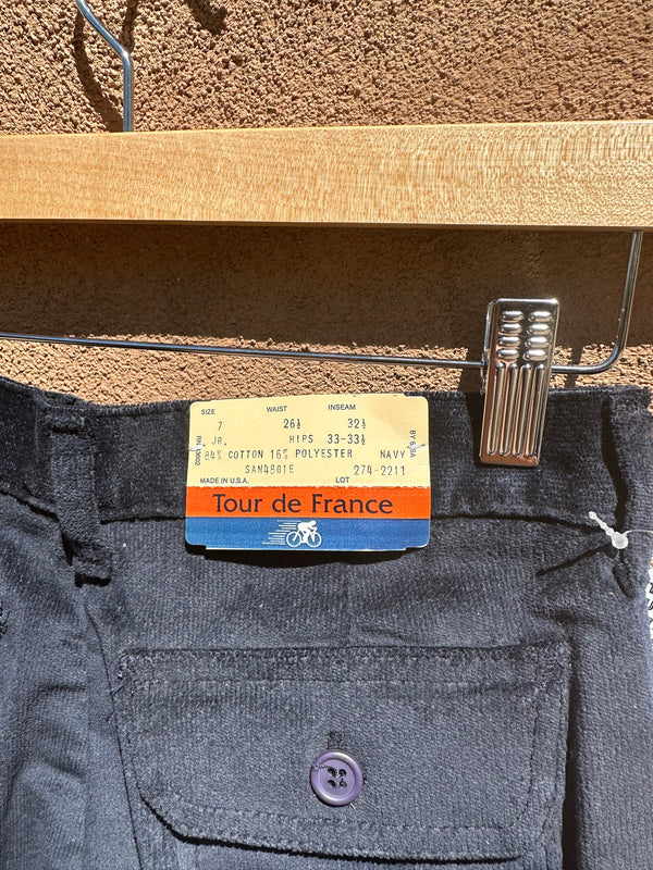 70's Deadstock Navy Tour de France Corduroy Pants - Waist 24/25