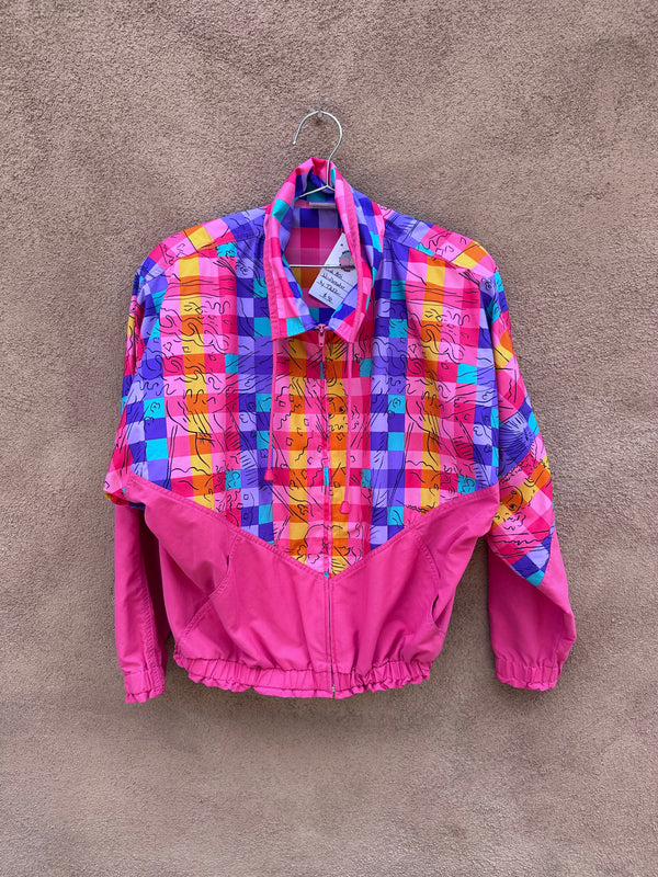 Pink 80's Windbreaker by Tail