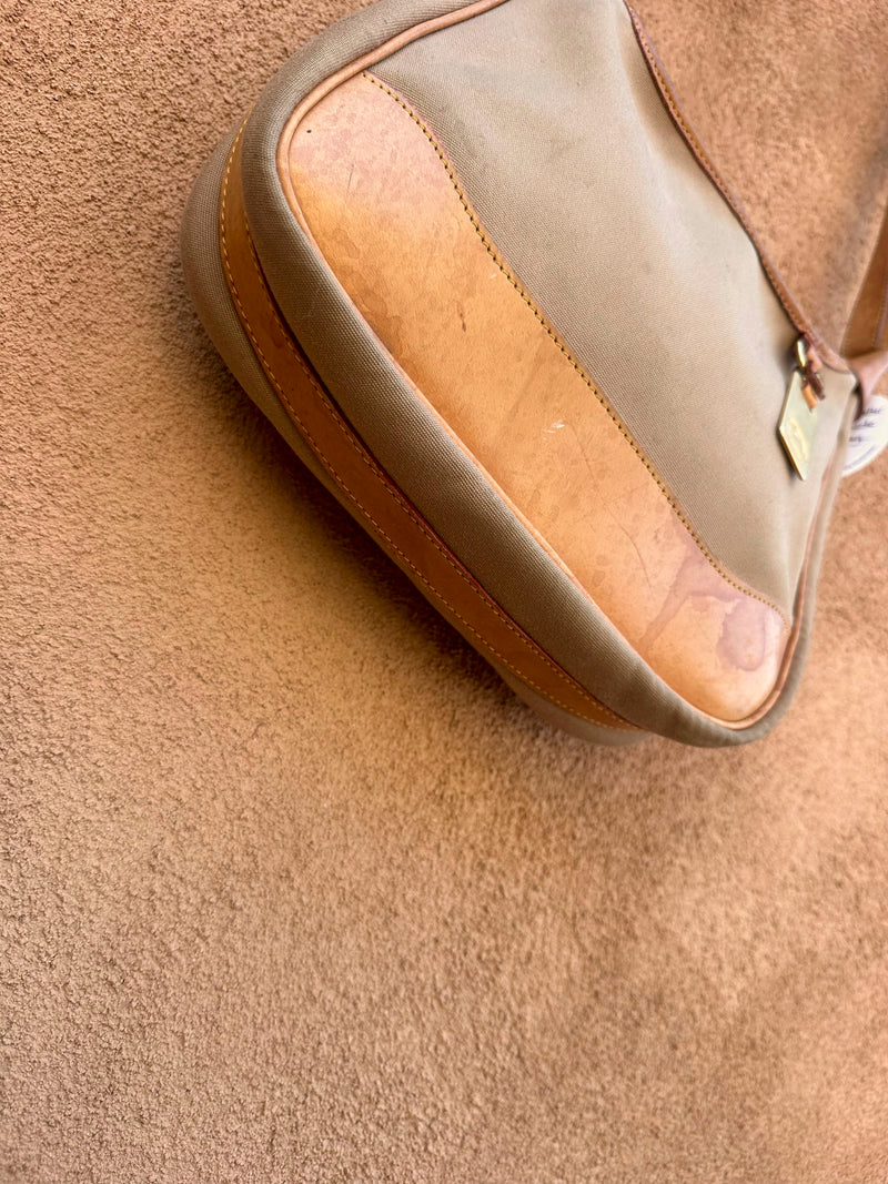 Canvas & Leather Dooney & Bourke Saddle Bag - as is