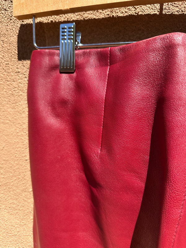 Y2K Maroon Leather Pants