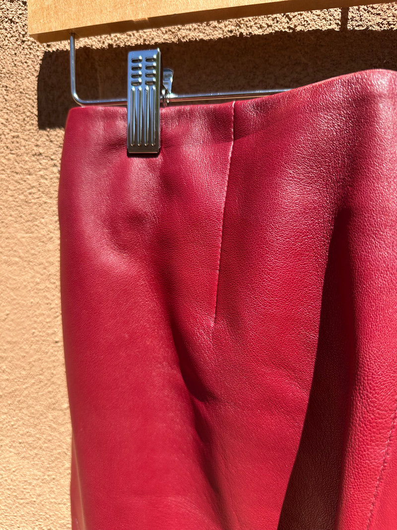 Y2K Maroon Leather Pants