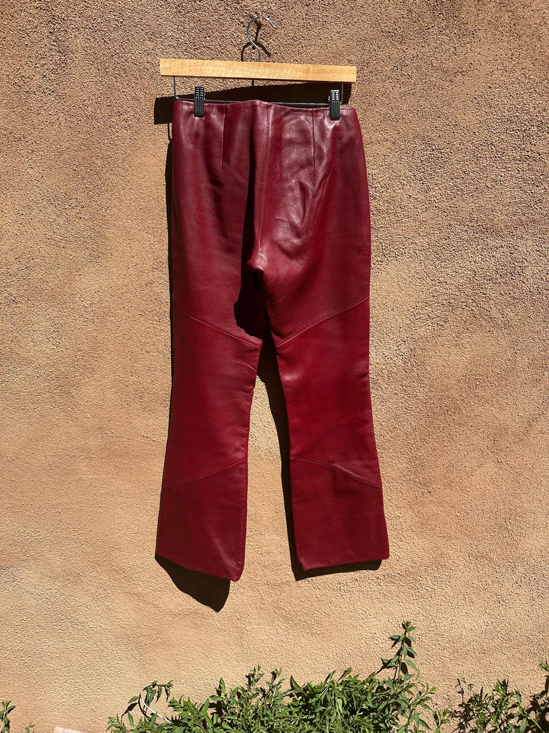Y2K Maroon Leather Pants