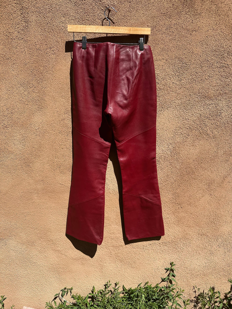 Maroon Leather Pants