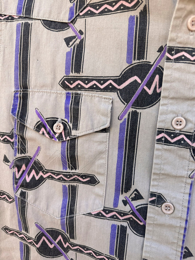 New Wave Cowboy Cotton Wrangler Shirt, Axes/Hatchets