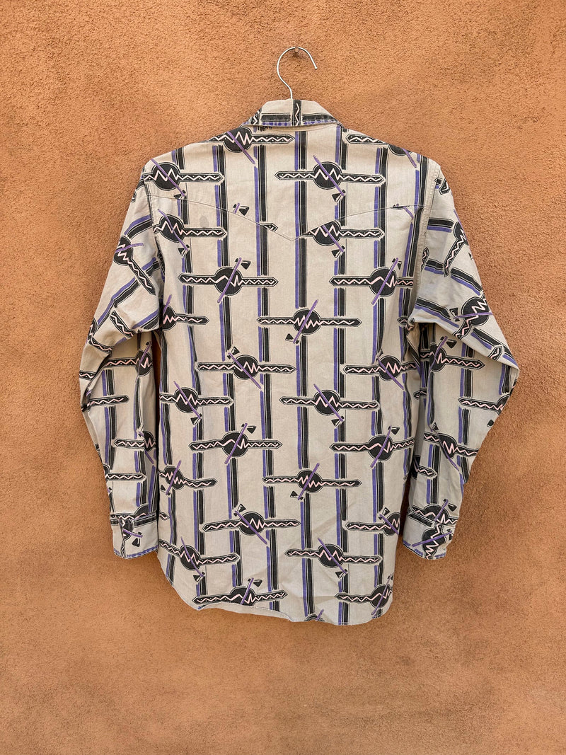 New Wave Cowboy Cotton Wrangler Shirt, Axes/Hatchets