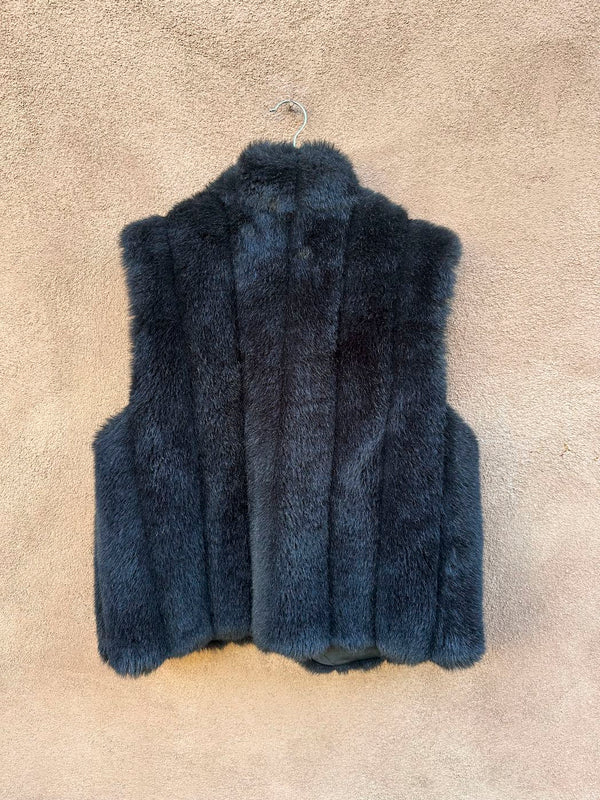 Reversible Black Faux Fur Vest