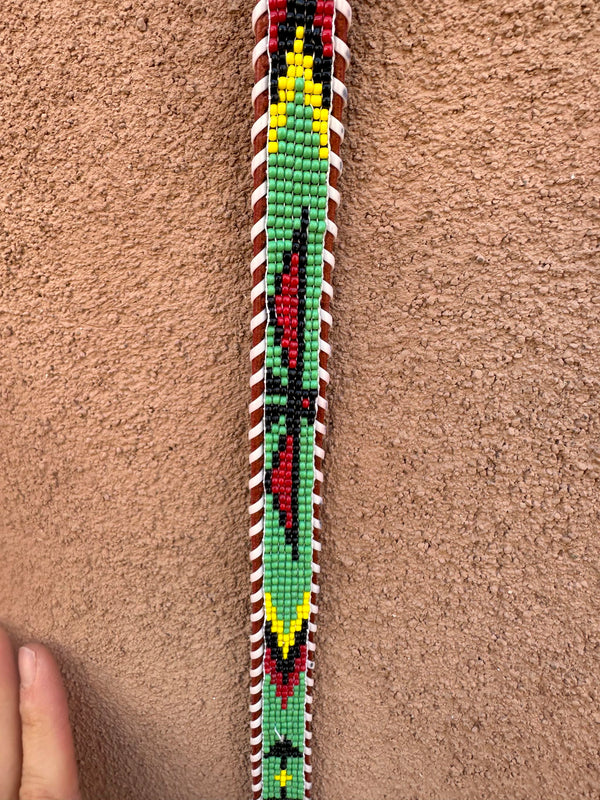 Beaded Leather Thunderbird Belt