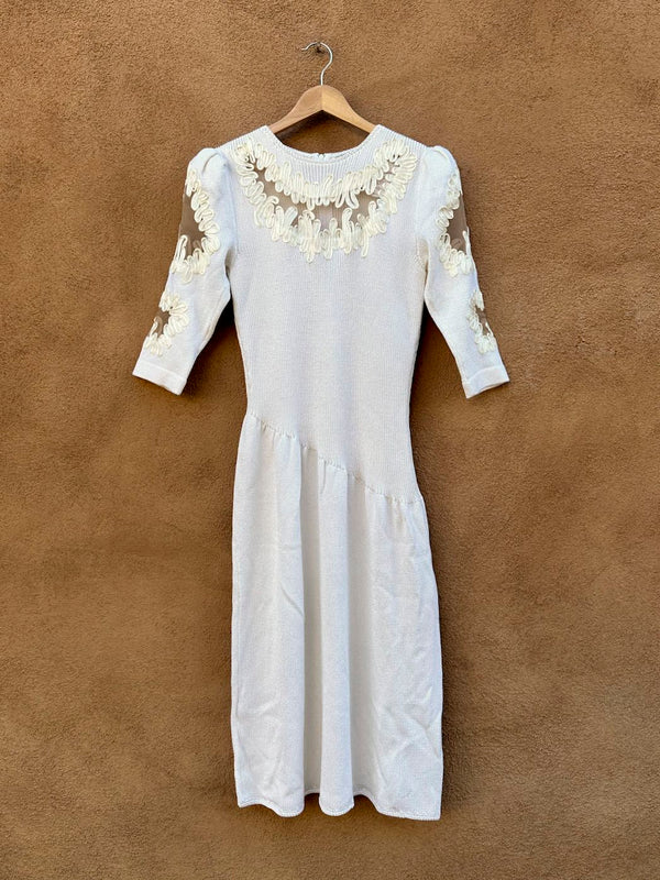 Pat Sandler for Wellmore Cream Sweater Dress, USA