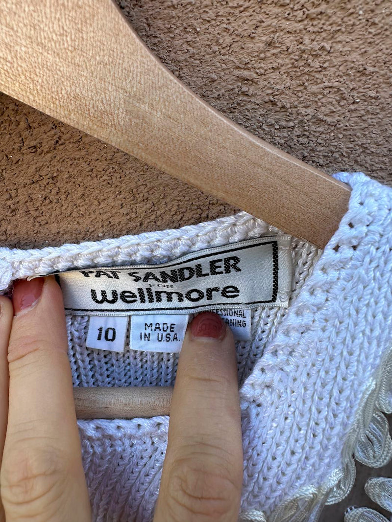 Pat Sandler for Wellmore Cream Sweater Dress, USA