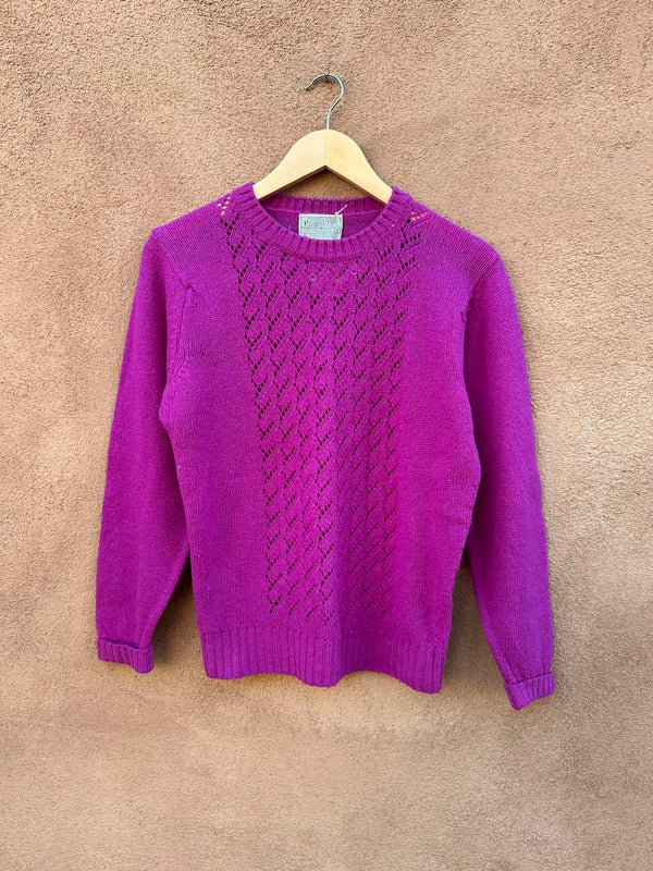 1970's Magenta 100% Wool Pendleton Sweater, small - as is