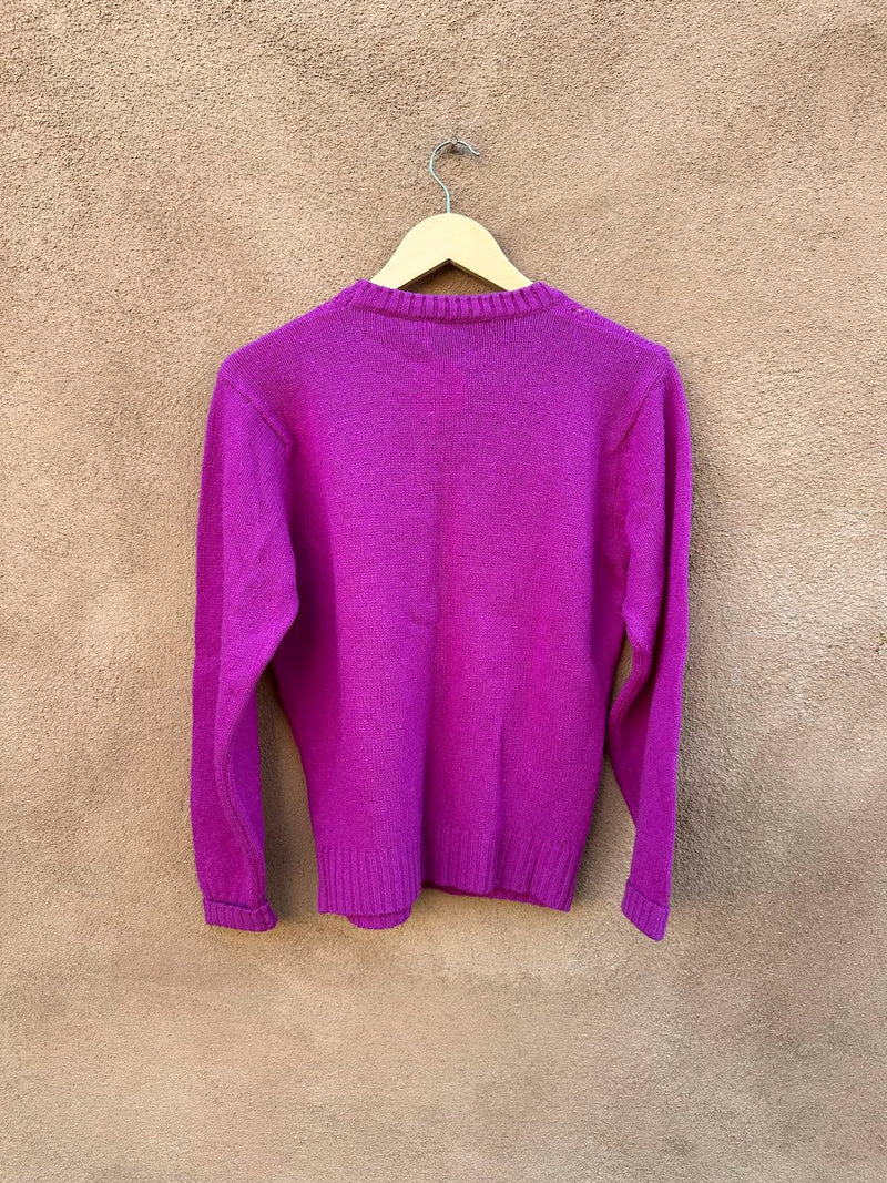 1970's Magenta 100% Wool Pendleton Sweater, small - as is