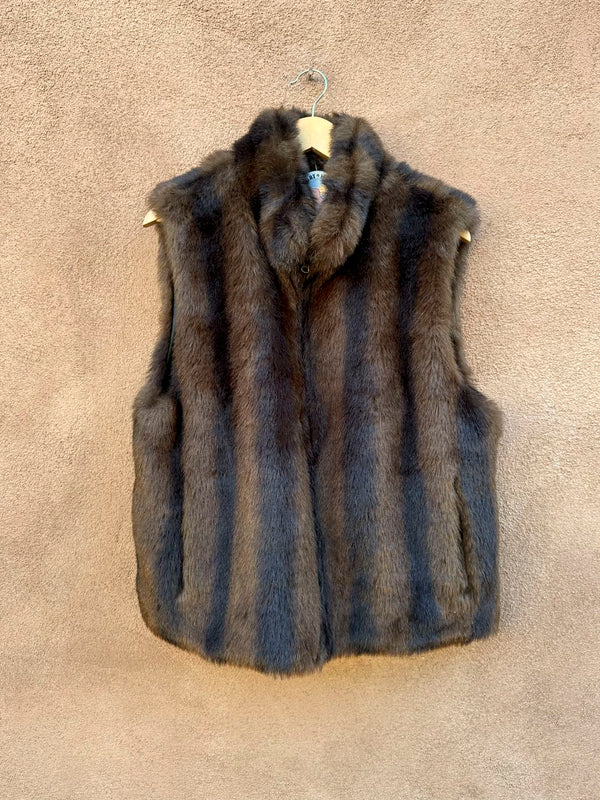 90's Reversible Black Faux Fur Vest