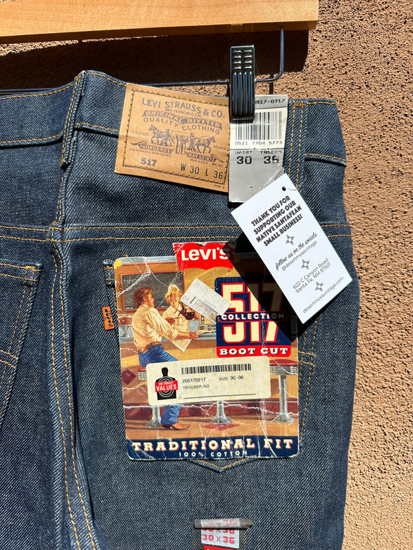 1980's NWT Deadstock Orange Tab Levi's 517 Jeans 30 x 36