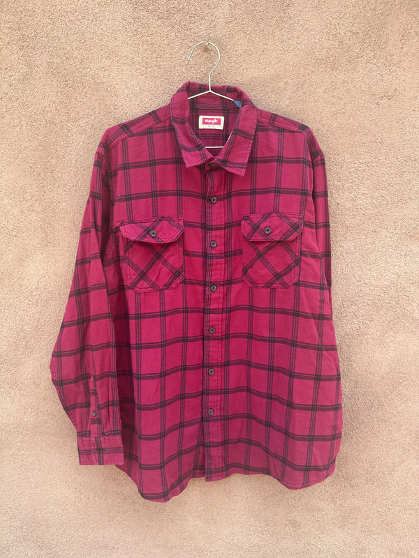 Red/Black Windowpane Plaid Wrangler Flannel