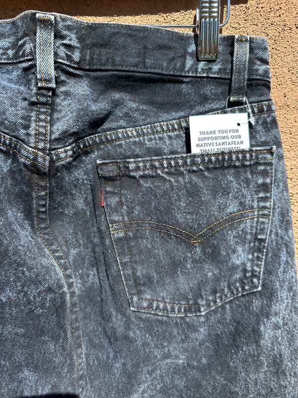 Black Acid Wash Levi's, Made in the USA, Waist: 30 (501)