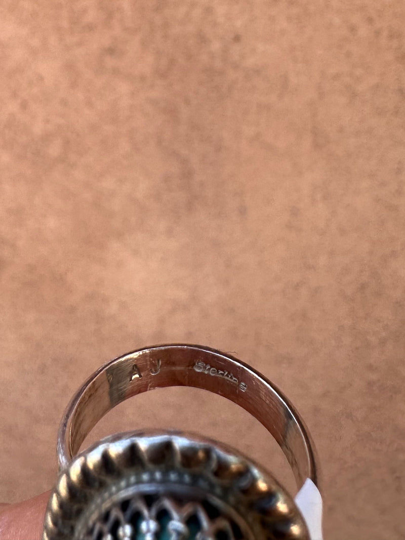 Andrew Johnson (Navajo) Turquoise and Silver Ring