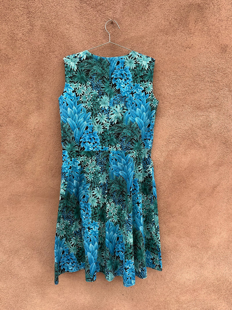 Black & Black Tropical Plant Island Dress