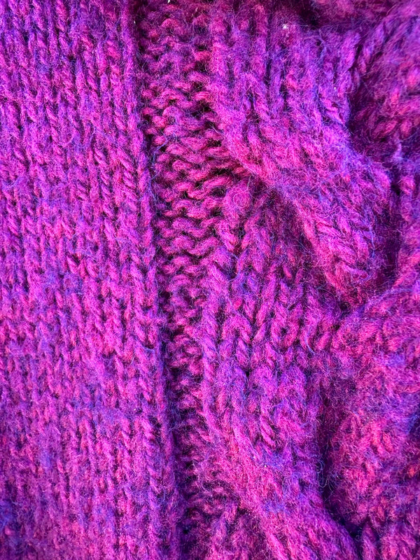 Purple Acrylic Blend Turtleneck Sweater