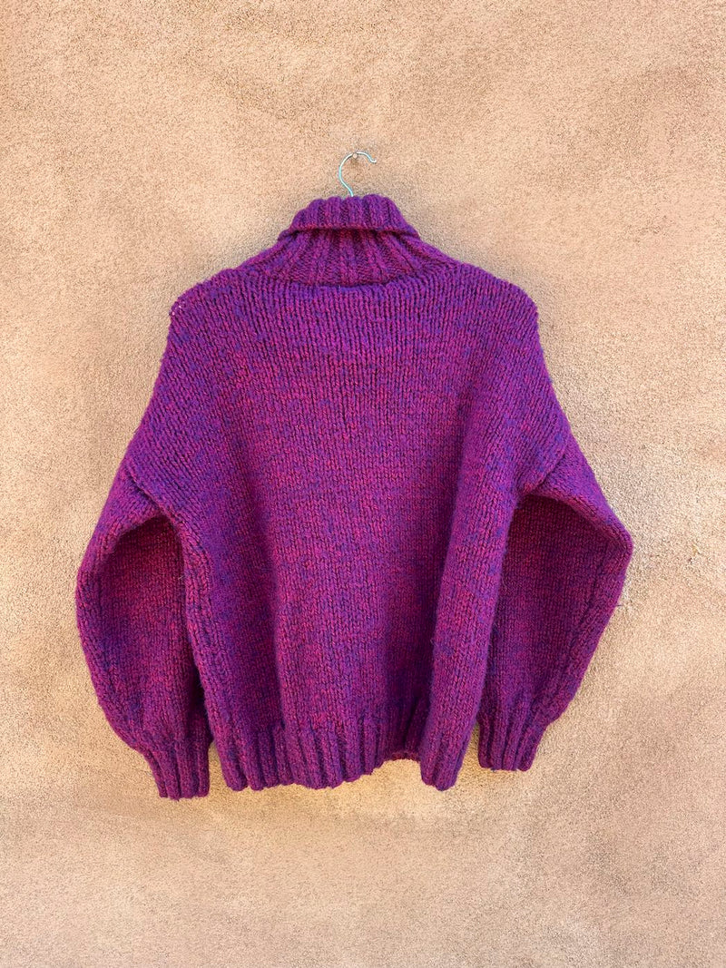 Purple Acrylic Blend Turtleneck Sweater