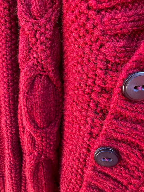 Red Hand Knit Cardigan