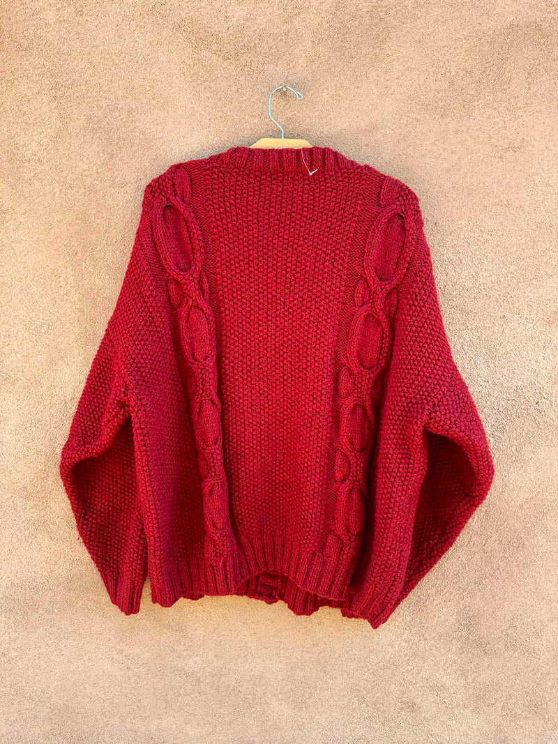Red Hand Knit Cardigan