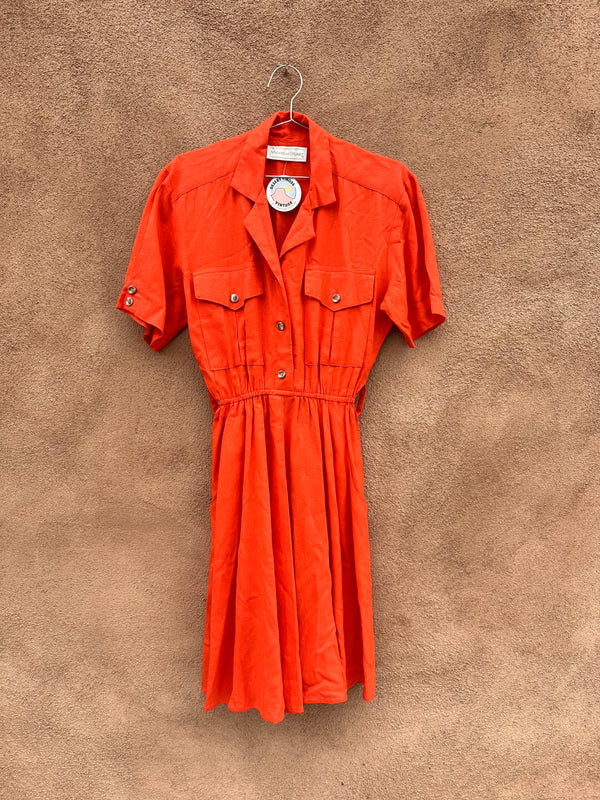 Orange Michelle Stuart Linen Dress