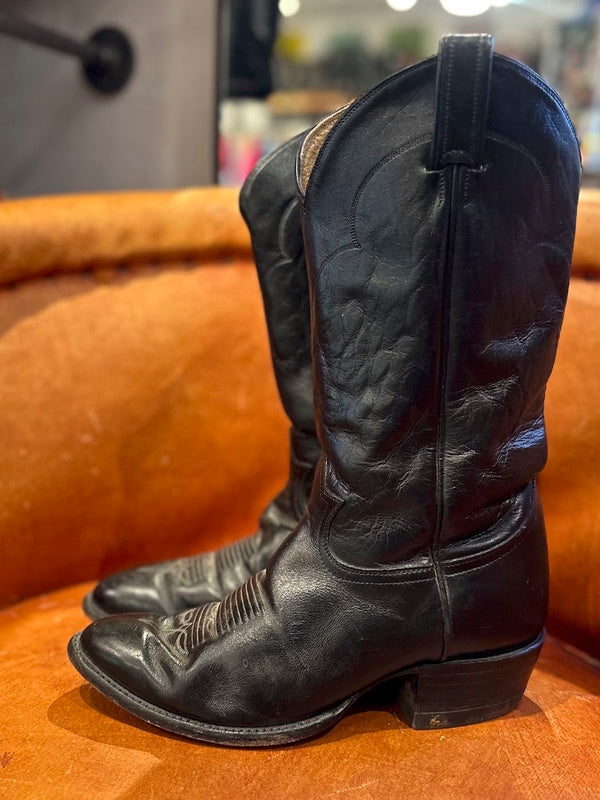 Black Tony Lama Cowboy Boots, 8EEE