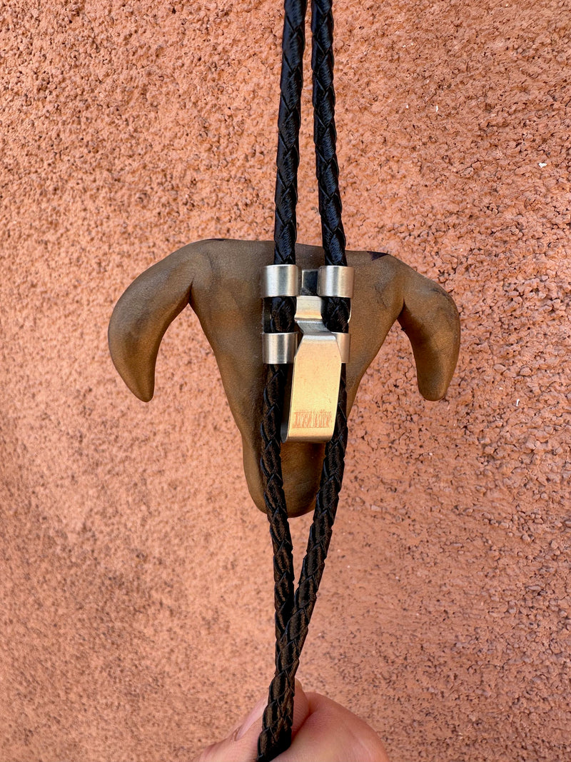 Ceramic Bison Skull Bolo Tie