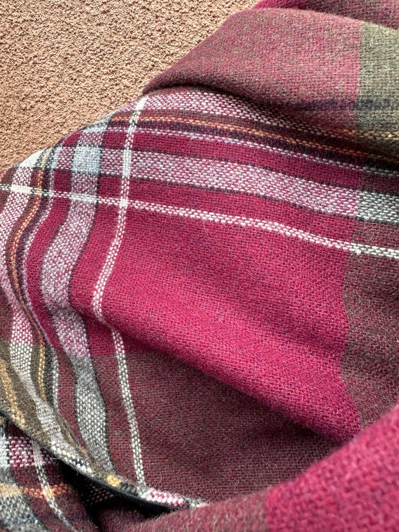 Plaid Wool Cape - Reversible