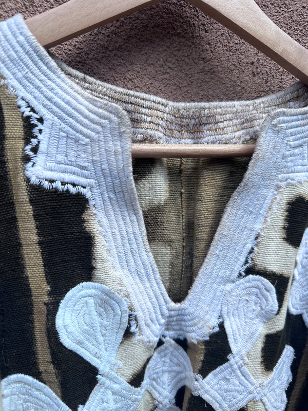 African Mud Cloth Dashiki with Pockets & Embroidery