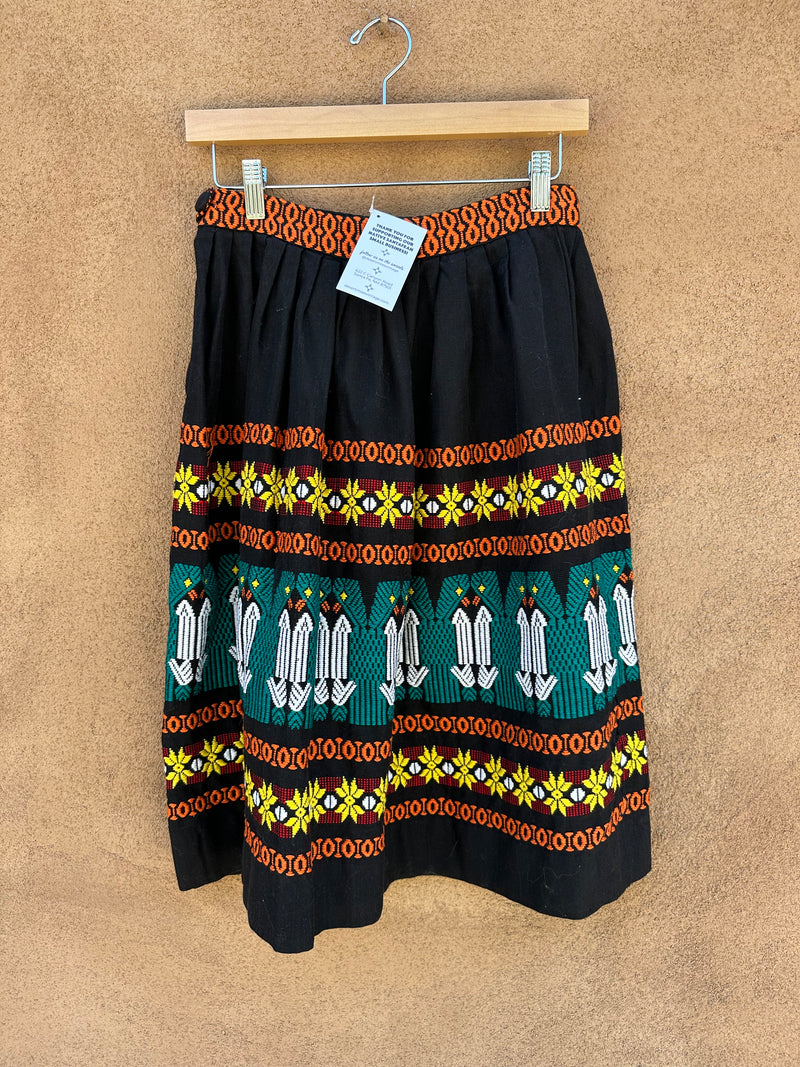 1960's Lanza Mex Embroidered Skirt