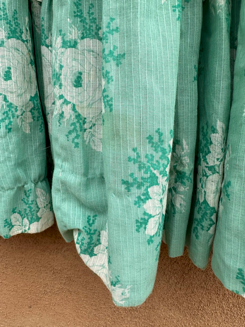 1940's/1950's Floral Empire Waist Dress with Lace Trim