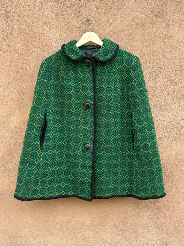 1960's Button Up Cape with Pocket Holes - Reseta - Made in Wales