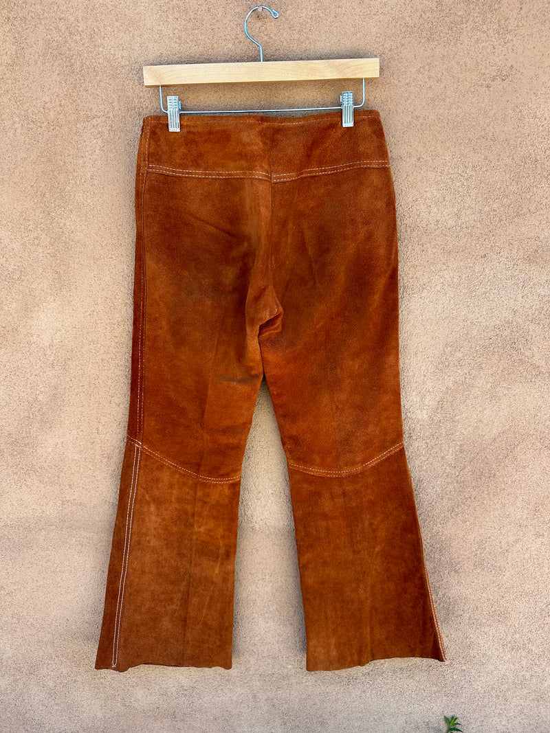 Rust Suede Flare Pants