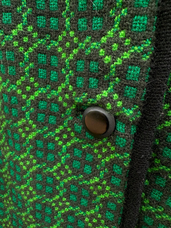 1960's Button Up Cape with Pocket Holes - Reseta - Made in Wales