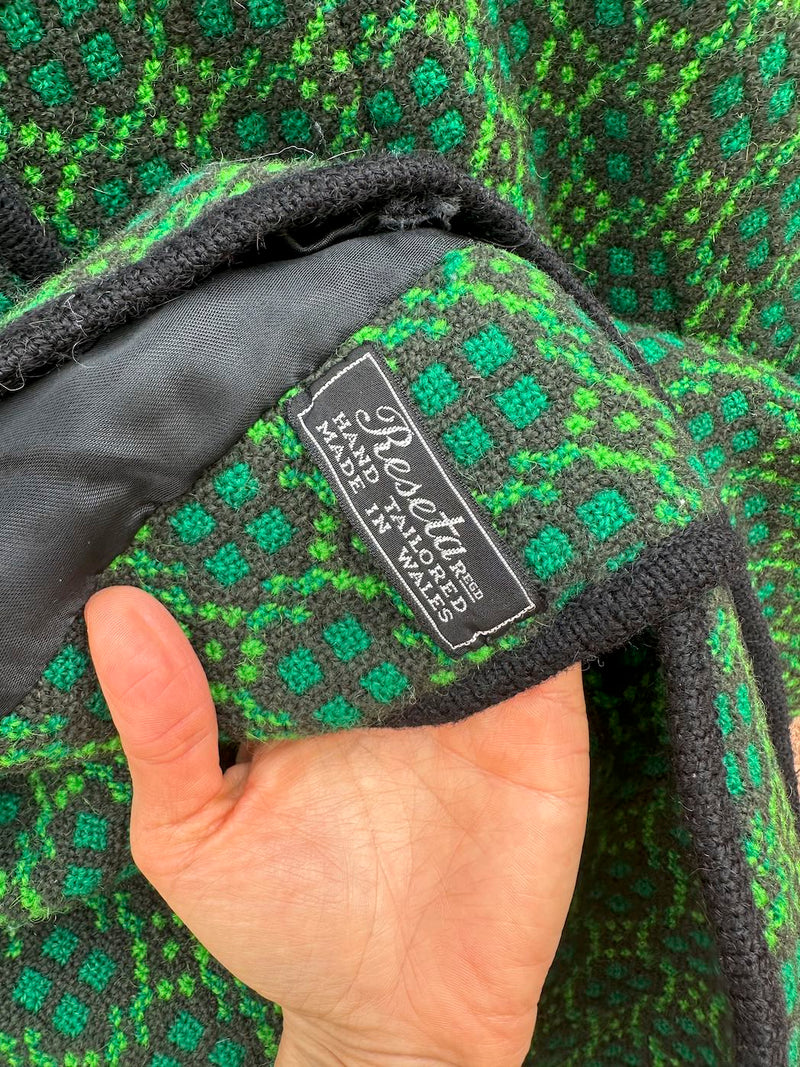 1960's Button Up Cape with Pocket Holes - Reseta - Made in Wales