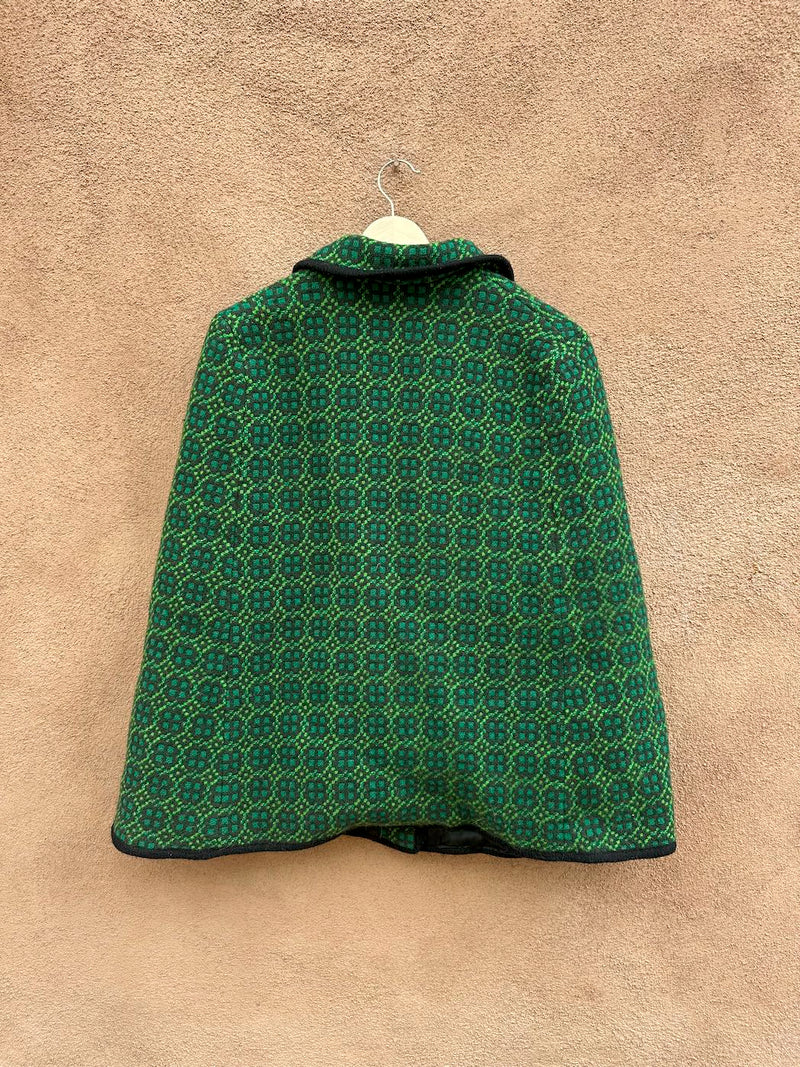 1960's Button Up Cape with Pocket Holes - Reseta - Made in Wales