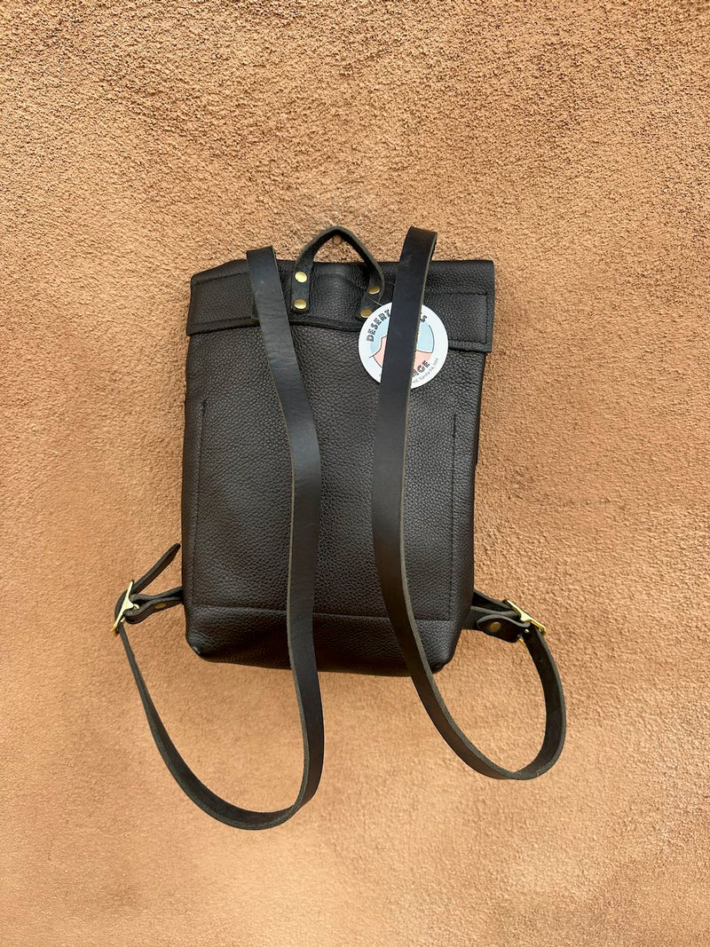 Black Pebble Grain Leather Backpack