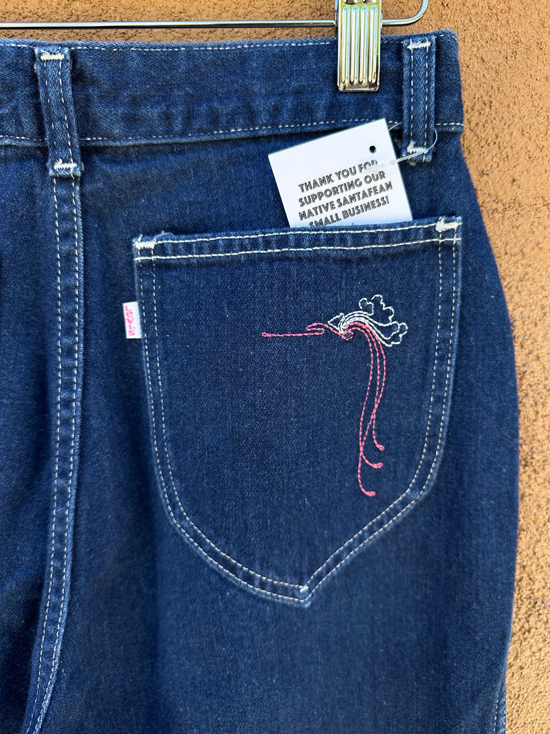 1970's Levi's with Pink Embroidery, Size: 13