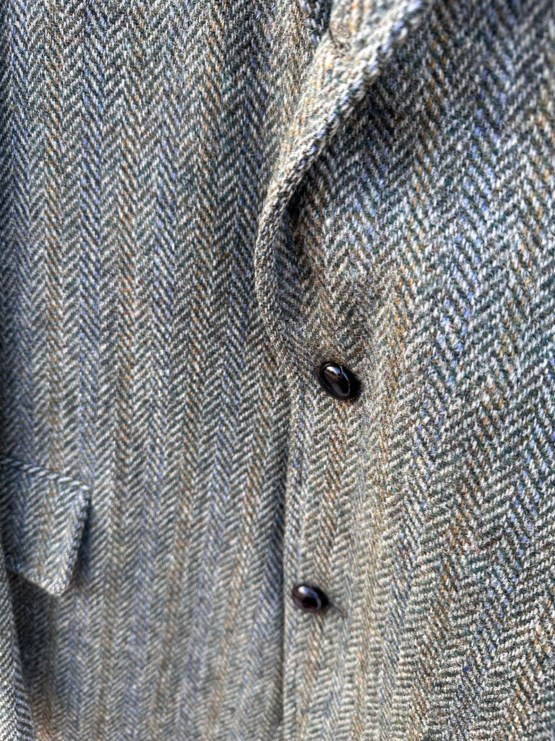 Harris Wool Green Tweed Blazer - 44R - as is (button)