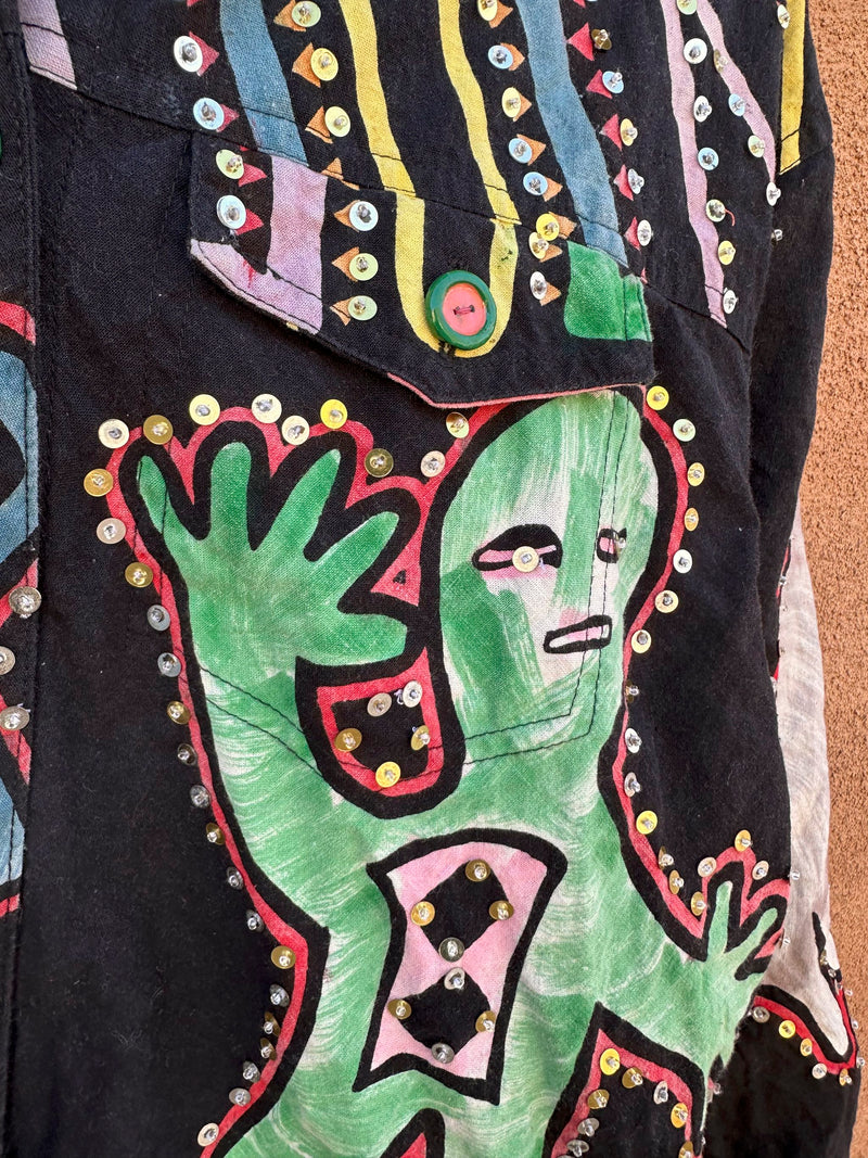 Sequined Deer & Eagle Jacket