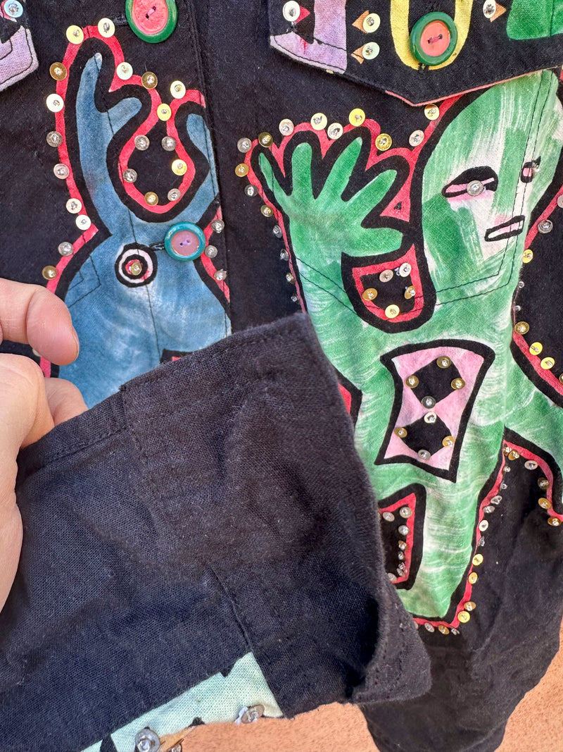 Sequined Deer & Eagle Jacket