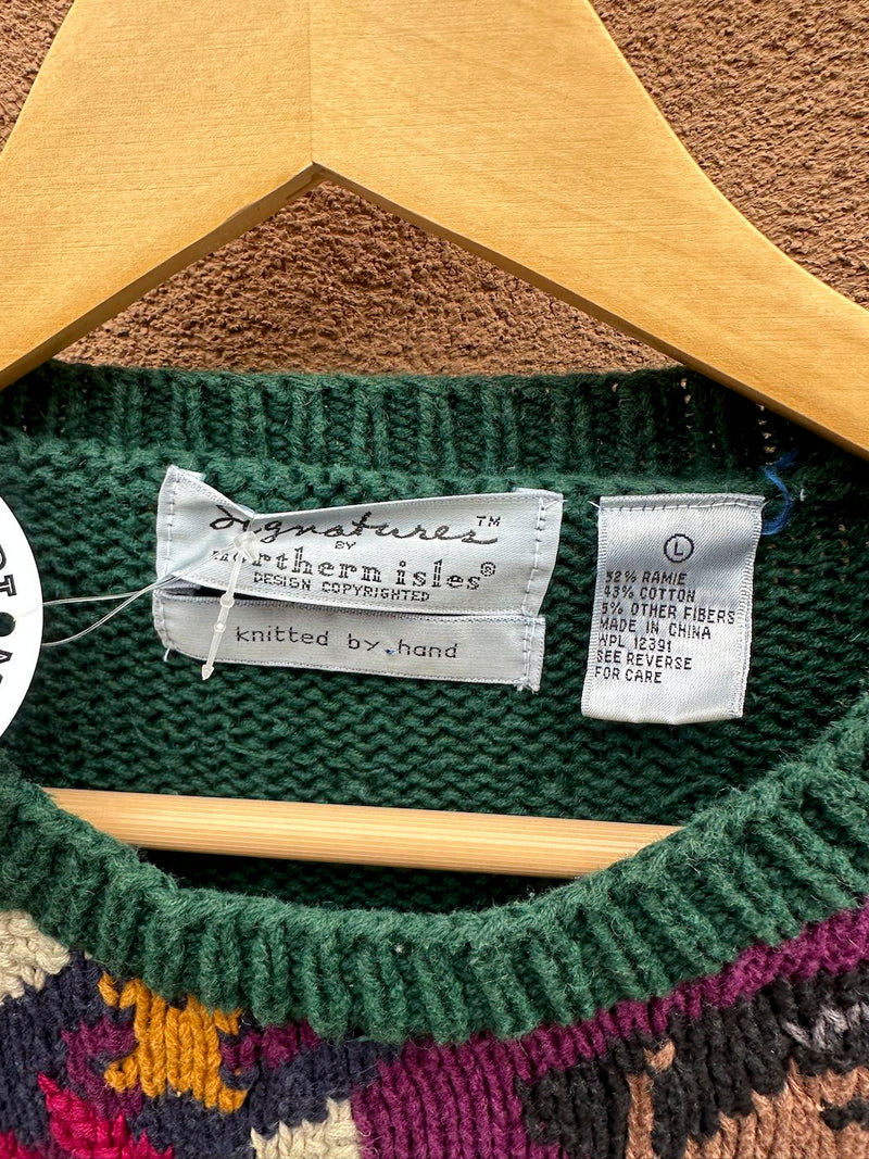 Puppies and a Kitten Hand Knit Sweater, Signature by Northern Isles - as is