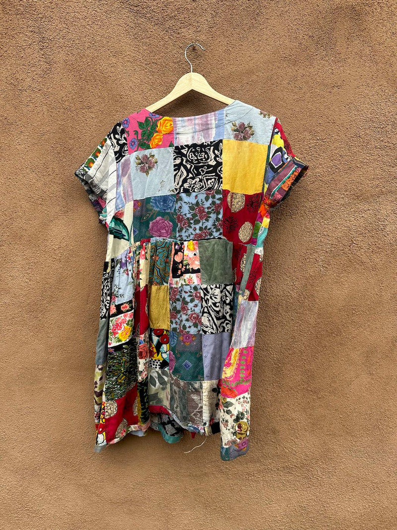 90's Patchwork Sage Cotton Dress
