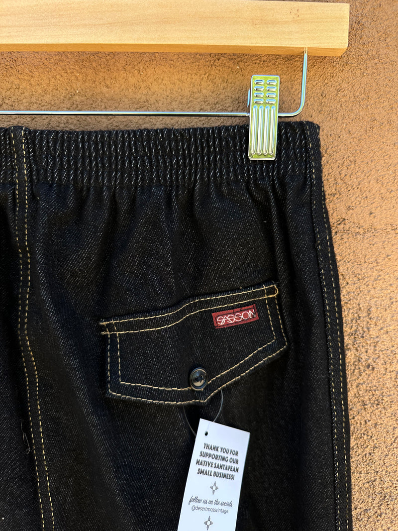 80's Sasson Black Loose Fit Denim Jeans Size: 16, Waist 30"