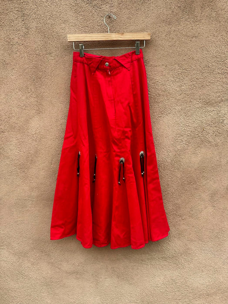 Red Circle T Western Skirt with Conchos