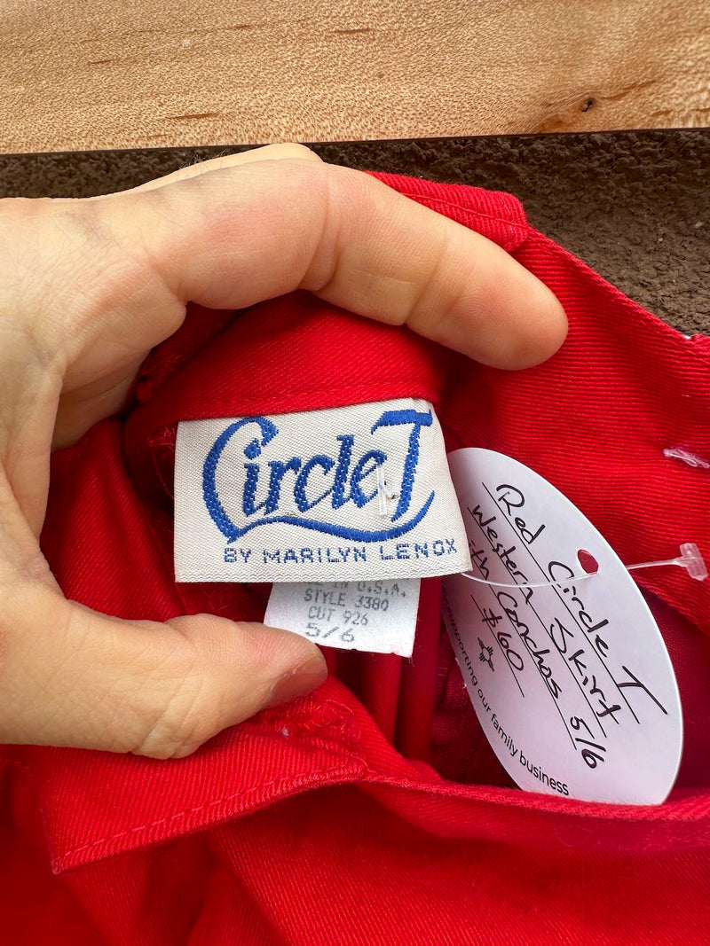 Red Circle T Western Skirt with Conchos